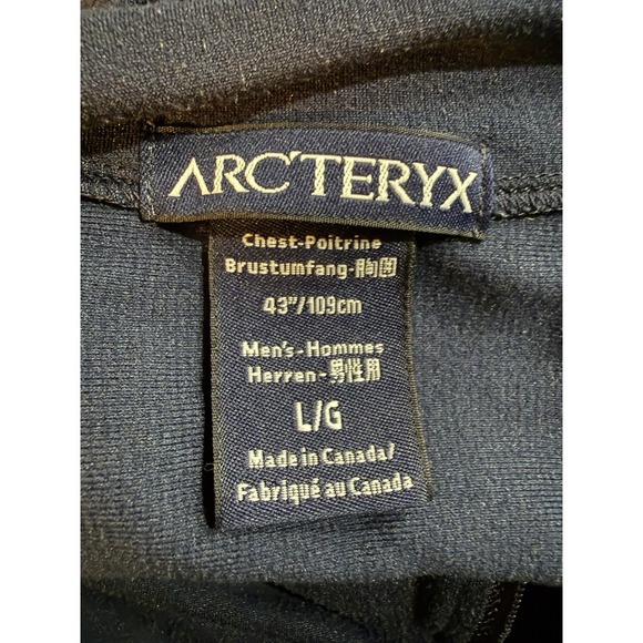 Vtg Arc'teryx Mens Blue Herren 1/4 Zip Fleece Pullover Sz L Slim Baselayer - Picture 4 of 7